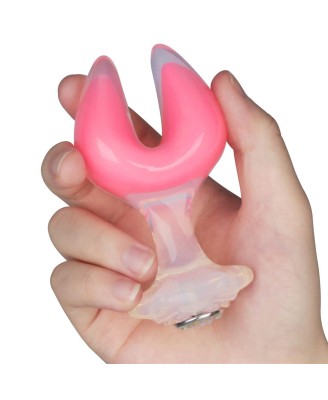 Gemoria Silicone Butt Plug - Dual Crescent  (Glow-In-The-Dark)