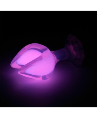 Gemoria Silicone Butt Plug - Dual Crescent  (Glow-In-The-Dark)