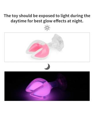 Gemoria Silicone Butt Plug - Dual Crescent  (Glow-In-The-Dark)