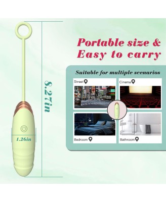 Vibrating Silicone Love EGG - Jajeczko Stymulujące na Pilota - 7 poziomów wibracji - Zielone