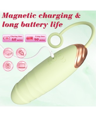 Vibrating Silicone Love EGG - Jajeczko Stymulujące na Pilota - 7 poziomów wibracji - Zielone
