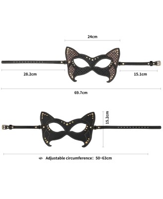 Rebellion Reign Cat Mask – Maska z kocimi uszami i nitami