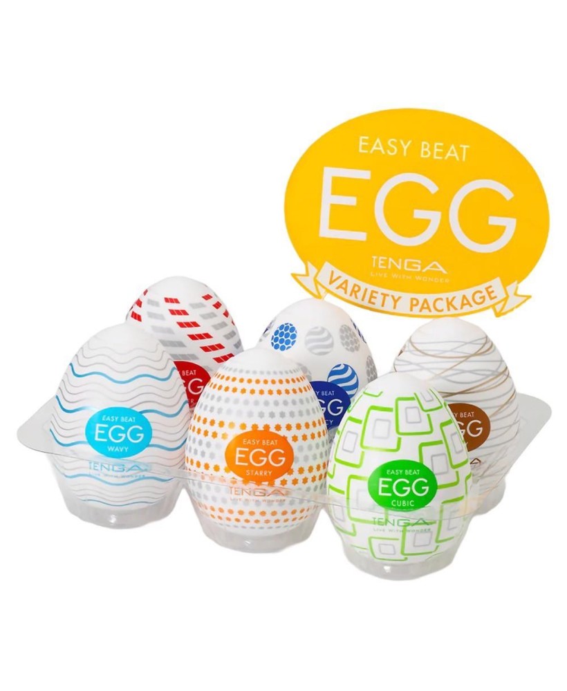 Tenga Egg Variety - Zestaw 6 sztuk Masturbatorów Jajko
