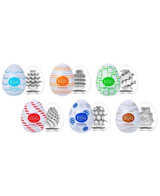 Tenga Egg Variety - Zestaw 6 sztuk Masturbatorów Jajko