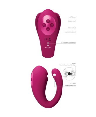 Yoko - Triple Action Vibrator Dual Prongs with Clitoral Pulse Wave