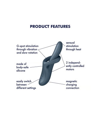 Satisfyer Heat flex 4 Grey - Wibrator Punktu G