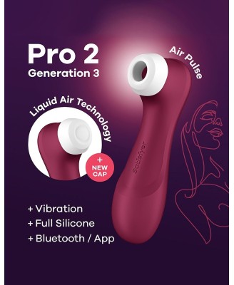 Pro 2 Generation 3with Liquid Air Technology, Vibration and Bluetooth/App wine red