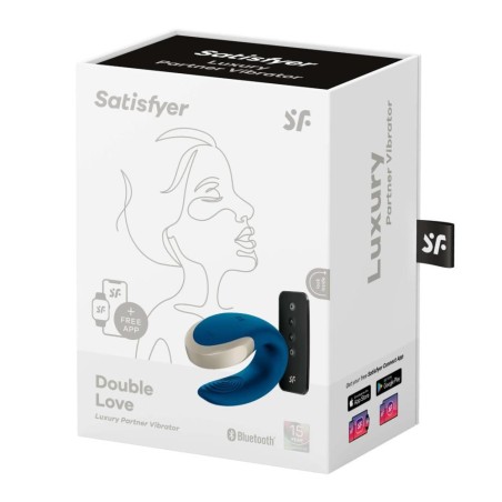 SATISFYER Double Love Niebieski - Wibrator dla Par z Pilotem
