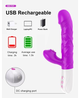 Wibrator króliczek - 10 funkcji wibracji