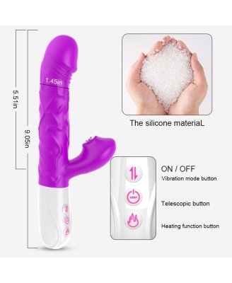 Wibrator- SiliconeTongue Vibrator, USB 10 Function