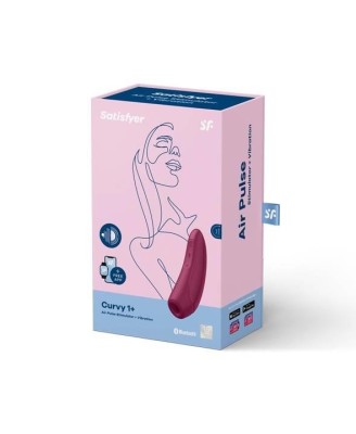 Wibrator - Curvy 1+ Air Pulse Stimulator + Vibration Rose Red