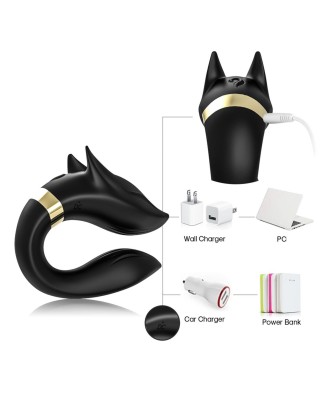 Fox black - Wibrator dla Par - Sterowany na pilota