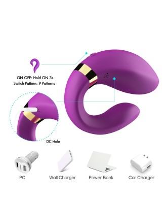 Crescent - Wibrator dla Par - Fioletowy