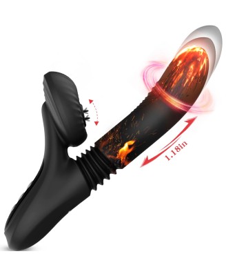Silicone Vibrator 7 Powerful Modes - Licking,
Thrusting and Heating, Black