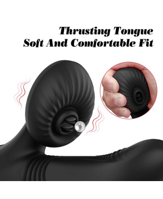 Silicone Vibrator 7 Powerful Modes - Licking,
Thrusting and Heating, Black