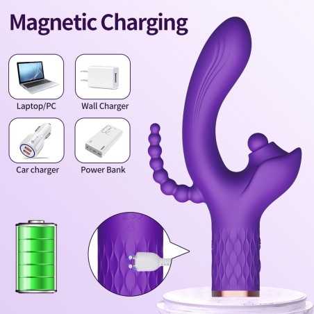 Patty - Wibrator Króliczek - 7 poziomów wibracji - Fiolet