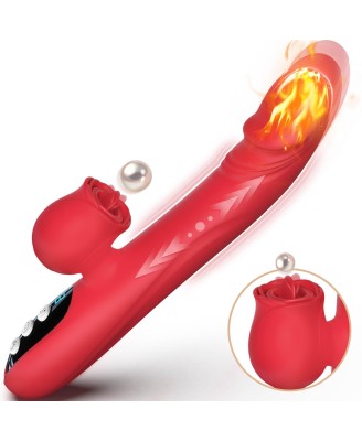 Silicone Vibrator 7 Powerful Modes - 
Licking, 7 Thrusting
Heating, Red