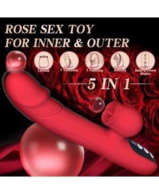 Silicone Vibrator 7 Powerful Modes - 
Licking, 7 Thrusting
Heating, Red