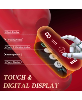 Silicone Vibrator 7 Powerful Modes - 
Licking, 7 Thrusting
Heating, Red
