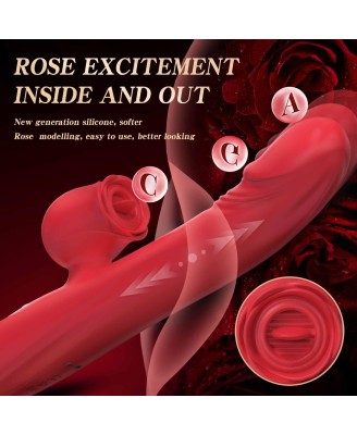 Silicone Vibrator 7 Powerful Modes - 
Licking, 7 Thrusting
Heating, Red