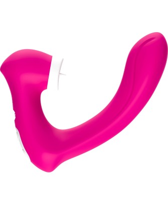 Stymulator silicone 2*9 vibration function Rose Red