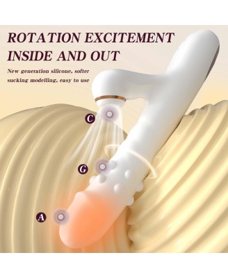 Silicone Vibrator - Wibrator Króliczek z funkcją rotacji