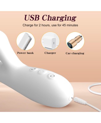 Silicone Vibrator - Wibrator Króliczek z funkcją rotacji