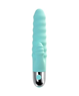 Relief vibrator with clitoral stimulation Flovetta Flax, silicone, mint, 17.5 cm