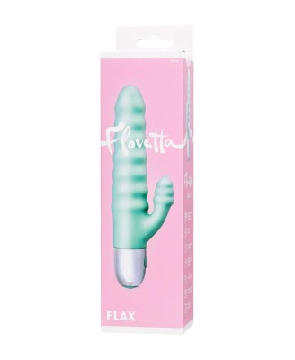Relief vibrator with clitoral stimulation Flovetta Flax, silicone, mint, 17.5 cm