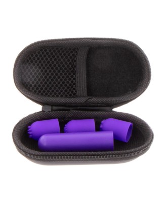Pocket - Mini Stymulator Intymny z Wymiennymi Końcówkami - Fiolet
