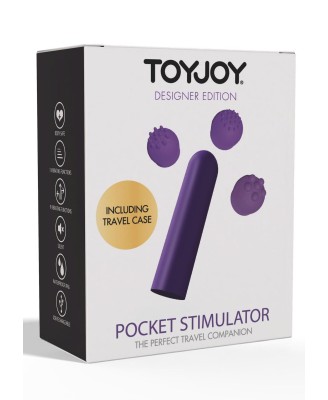 Pocket - Mini Stymulator Intymny z Wymiennymi Końcówkami - Fiolet