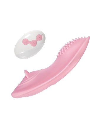 Wibrator-Strap on Vibrator 01 - Majtkowy Stymulator Łechtaczki na pilota - Róż