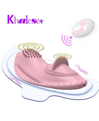 Wibrator-Strap on Vibrator 01 - Majtkowy Stymulator Łechtaczki na pilota - Róż