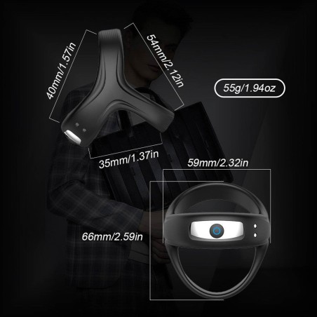 Lovesecret Premium LS07 – Wibrujący pierścień erekcyjny - Czarny