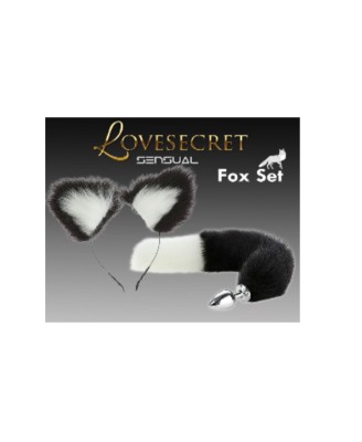 Lovesecret Fox Set 03 - Zestaw Lisiego Ogonka i Uszu  - Czarny