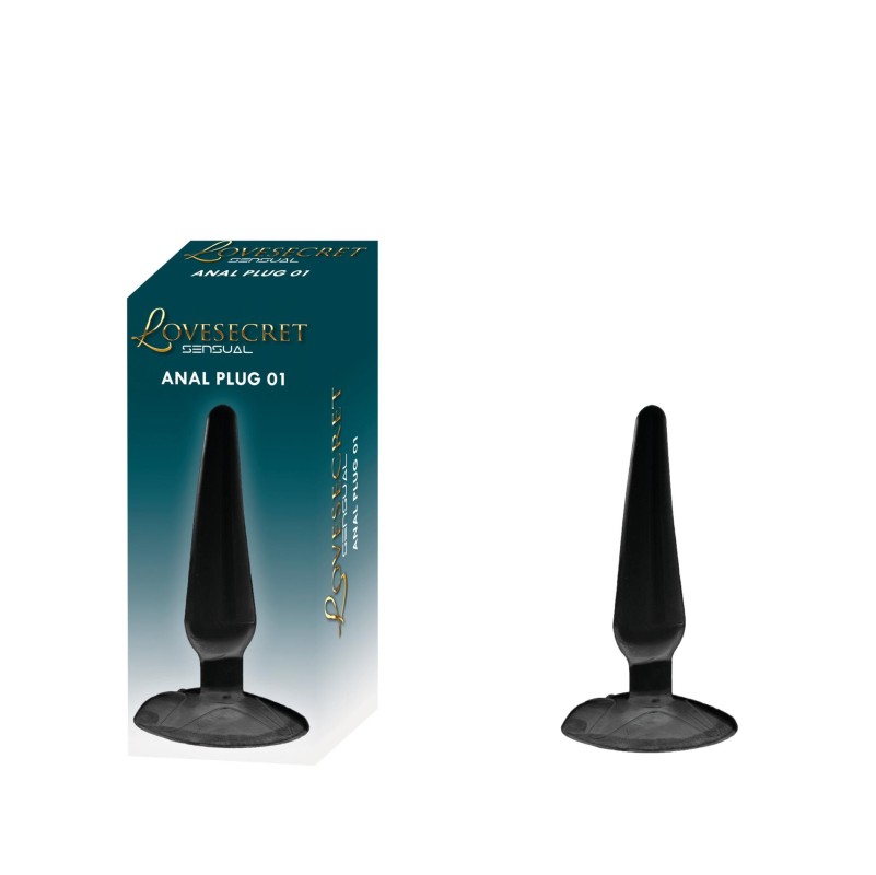 Lovesecret Sensual LS27 – Anal Plug 01 Czarny | Korek analny z przyssawką