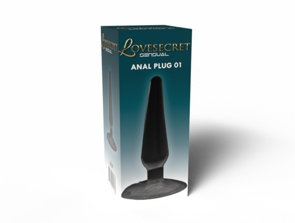 Lovesecret Sensual LS27 – Anal Plug 01 Czarny | Korek analny z przyssawką