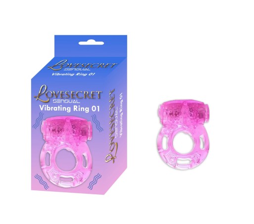 Lovesecret Sensual LS12 – Vibrating Ring 01 | Wibrujący pierścień erekcyjny | Różowy