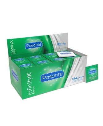 Pasante Delay Infinity "X" Clinic - Prezerwatywy Przedłużające Stosunek - 144szt