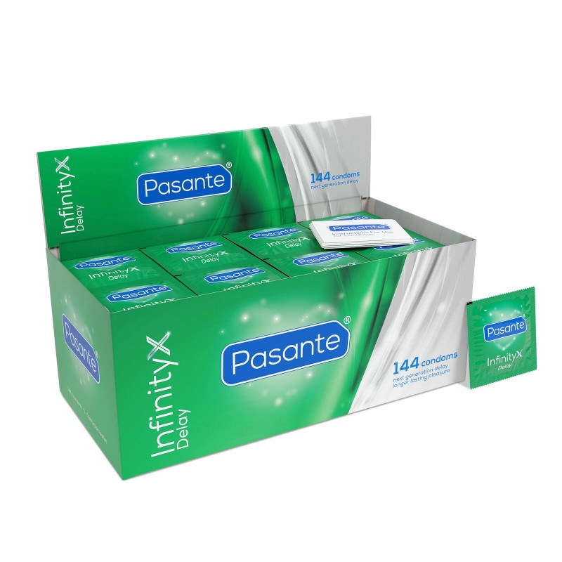 Pasante Delay Infinity "X" Clinic - Prezerwatywy Przedłużające Stosunek - 144szt