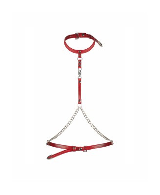Obsessive Inferro Uprząż na Biust - Harness S/M/L - Czerwony