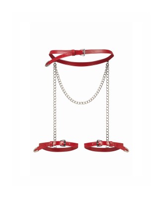 Obsessive Inferro Uprząż na Uda - Harness S/M/L - Czerwony