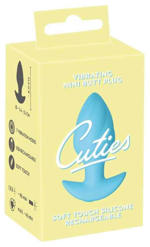Cuties Vibrating Plug Blue - Wibrujący Korek Analny - Niebieski