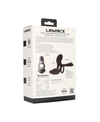 Levelz Silikonowy Pierścień Erekcyjny z trzema silnikami