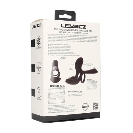 Levelz Silikonowy Pierścień Erekcyjny z trzema silnikami