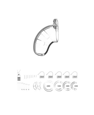 Model 13 Chastity Cock Cage - Klatka na Penisa - Transparentna - 6,5cm