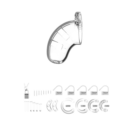 Model 13 Chastity Cock Cage - Klatka na Penisa - Transparentna - 6,5cm