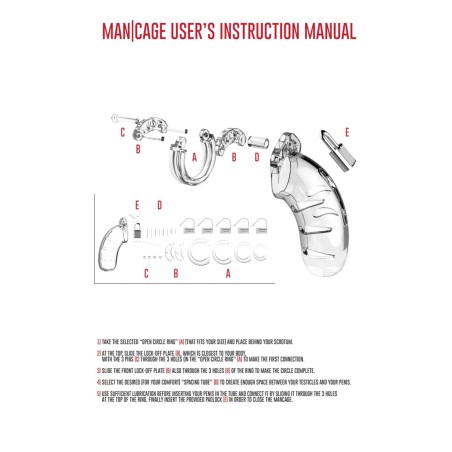 Model 13 Chastity Cock Cage - Klatka na Penisa - Transparentna - 6,5cm
