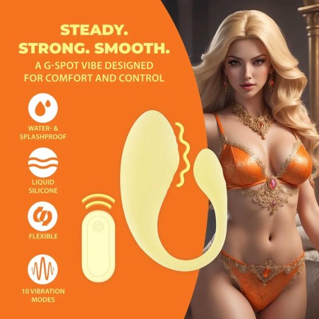 Vibrating G-Spot Vibe - Jajeczko Stymulujące na pilota - Żółte