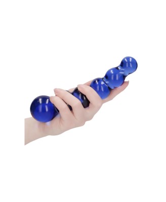 Planets - Koralikowe Szklane Dildo - Niebieskie